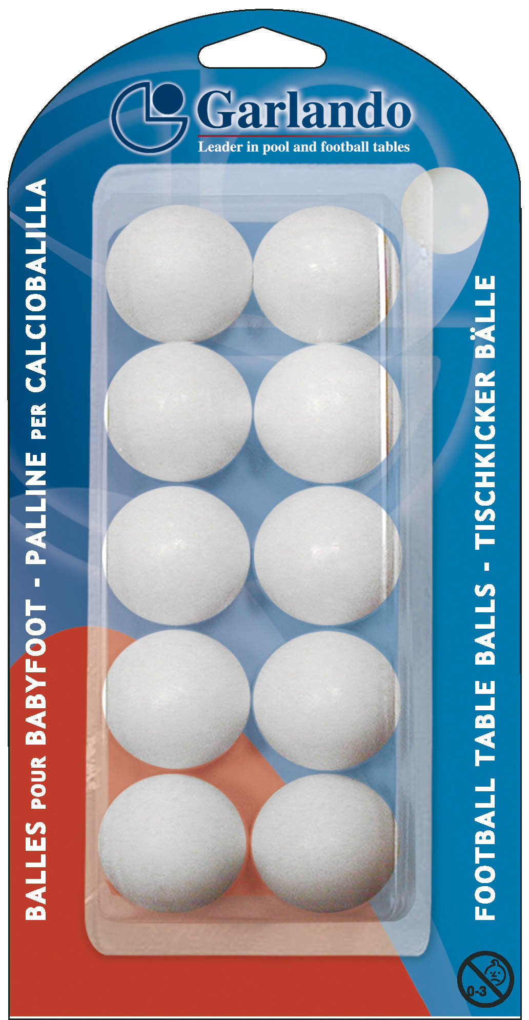 Blister Pack of 10 White Standard Balls dia 33.1mm