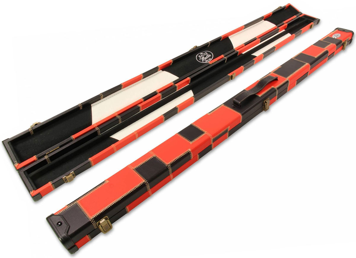 3/4 Baize Master Black & Red Patchwork cue case