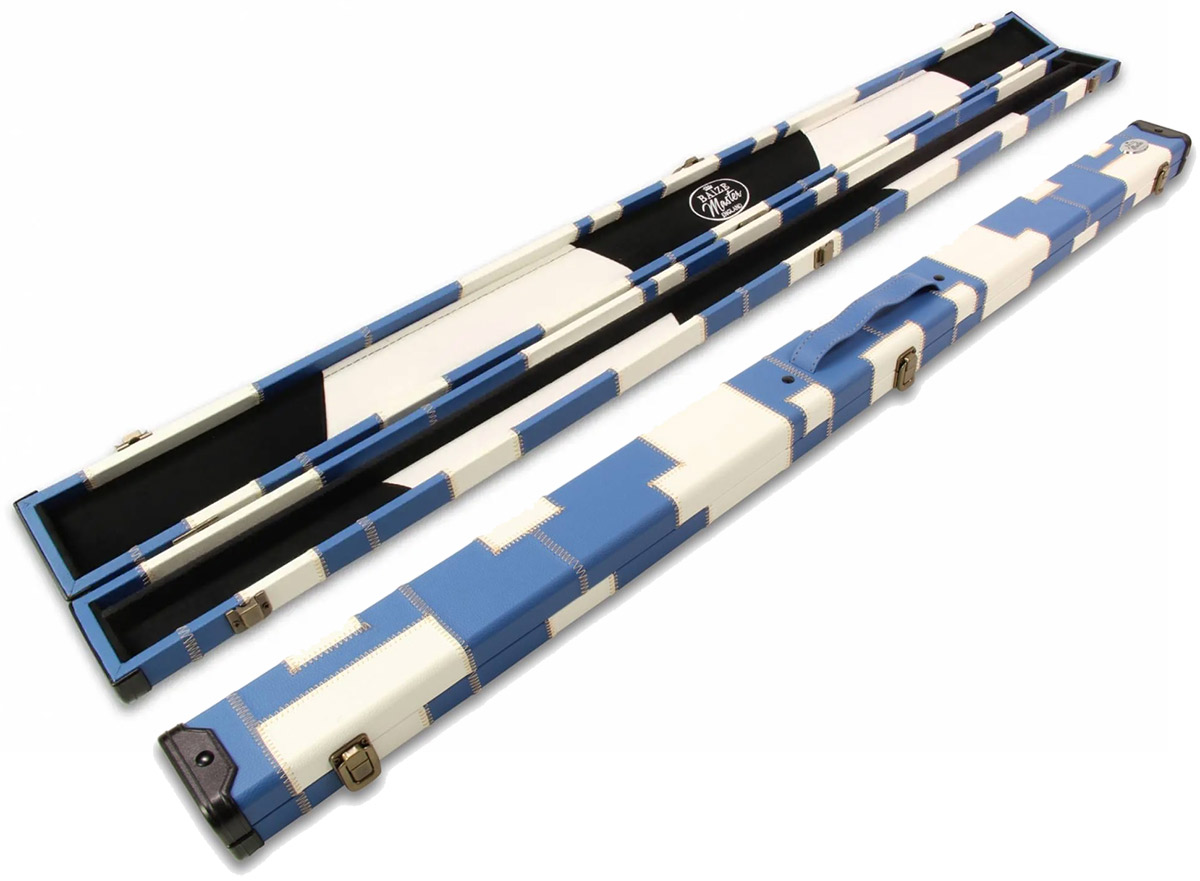 3/4 Baize Master Blue & White Patchwork cue case