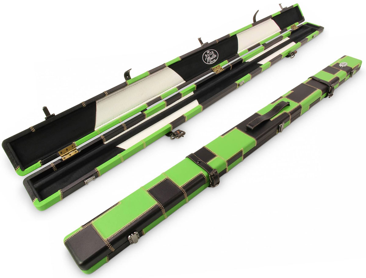 3/4 Baize Master Luxury Black & Green Patch cue case