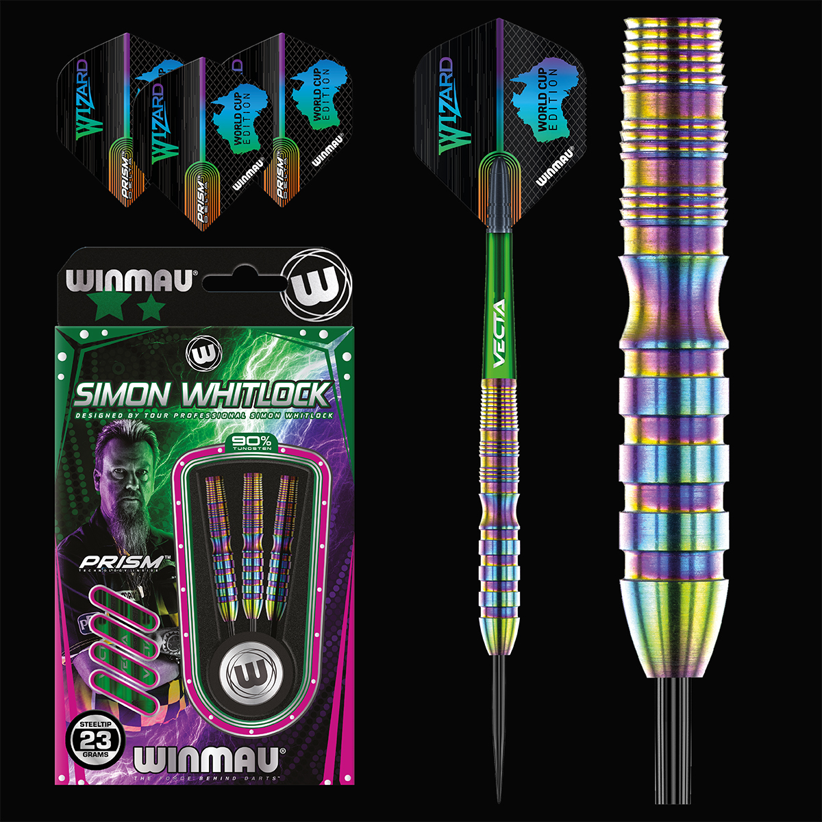 Simon Whitlock World Cup Rainbow Special Edition Darts 90% Tungsten