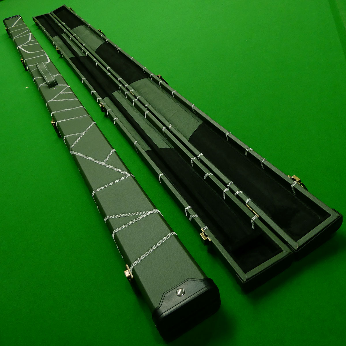1pc cue case Green & White stitch