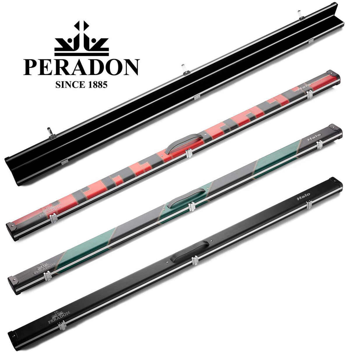 1pc Peradon Leather Snooker cue case// Pool cue case Black leather to hold 2 cues