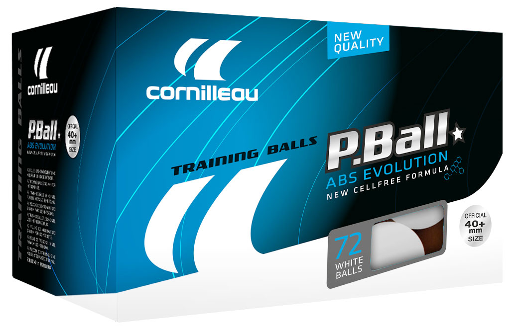 Cornilleau Box of 72 Plastic ABS Evolution ITTF 1 Star 40mm Balls White