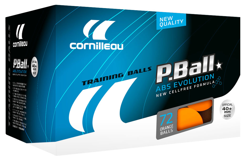 Cornilleau Box of 72 Plastic ABS Evolution ITTF 1 Star 40mm Balls Orange