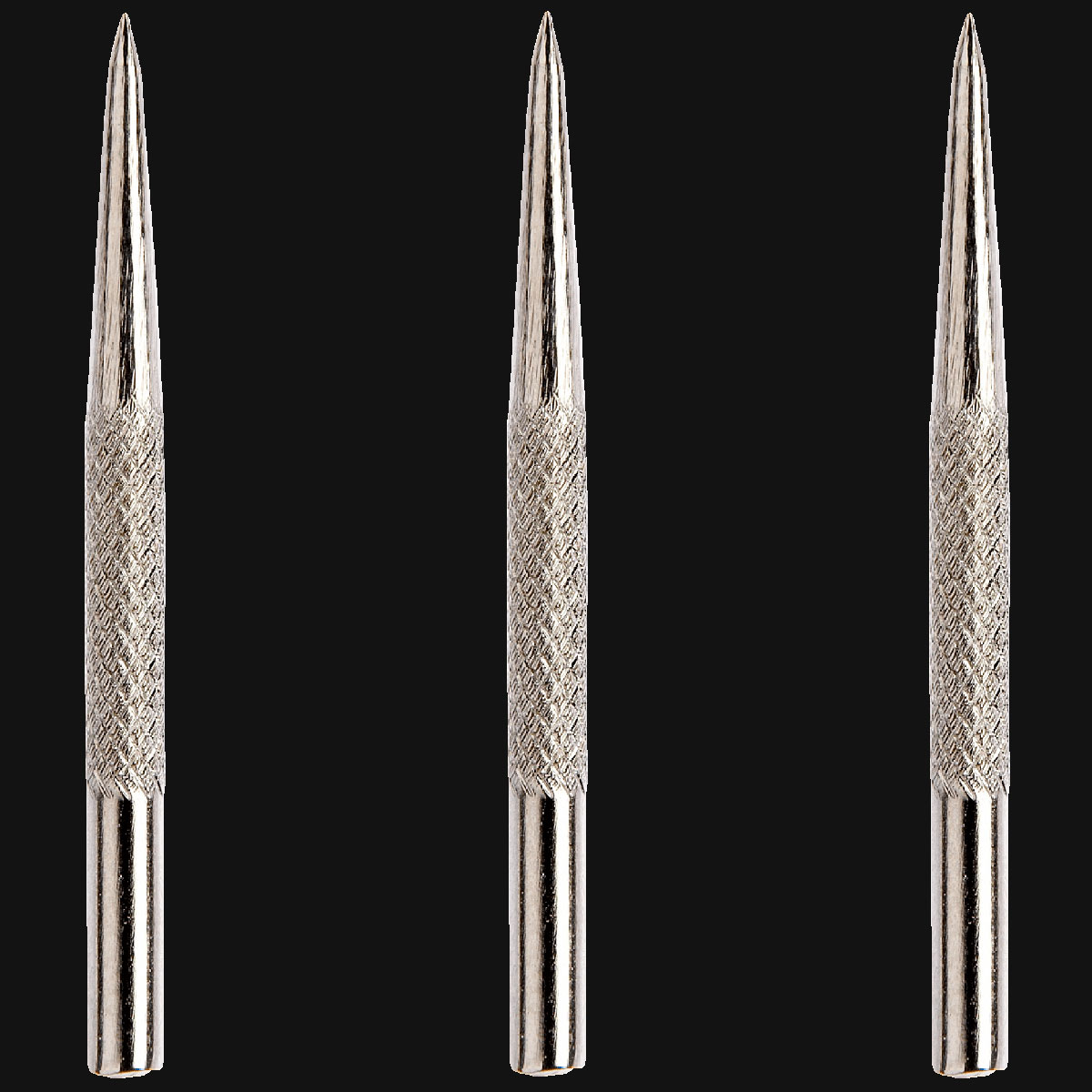 Knurled Silver-Effect Dart Points 32mm