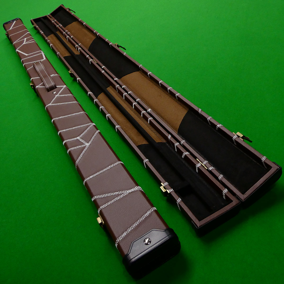 3/4 cue case Brown & White stitch