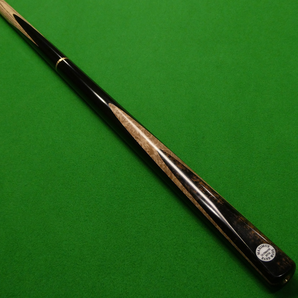 3/4 Maximus Ultimate cue 3775 with Ultimate Ash shaft, Ebony & Tabac burl