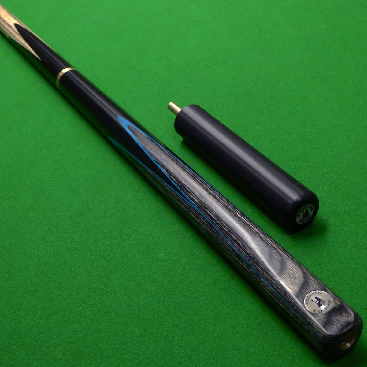 3/4 Hand Spliced Blue Streak Snooker cue with Diamond Wood + Mini butt