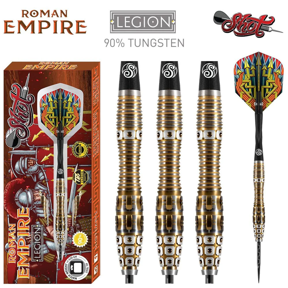 Roman Empire Legion Steel Tip Darts Set - Black & Gold