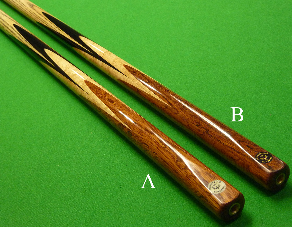 HANDMADE  RENGASWOOD AND ROSEWOOD SNOOKER MULTI-SPLICED 3/4 JOINTED SNOOKER CUE 