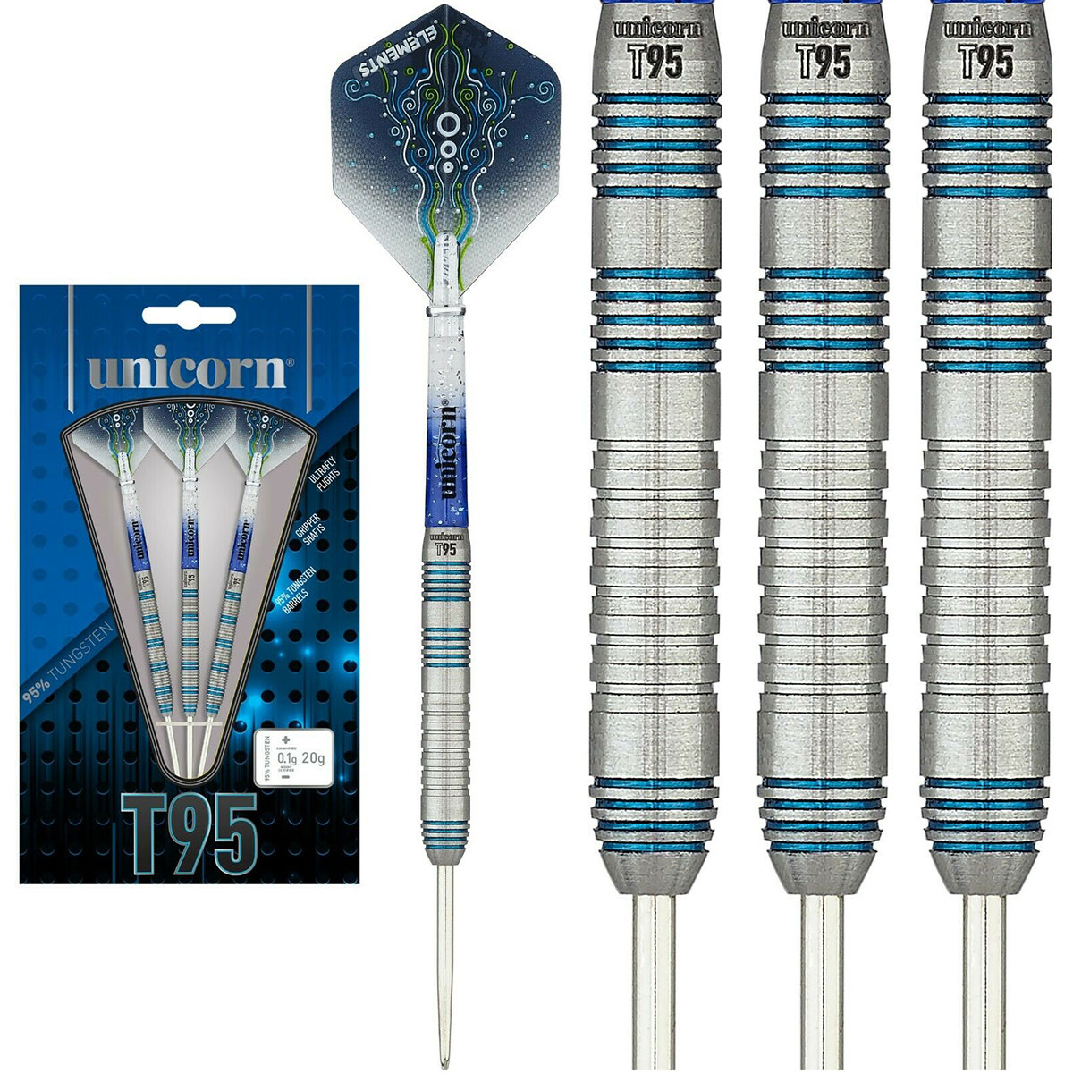 T95 CORE XL BLUE TYPE 2 - 95% TUNGSTEN STEEL TIP DARTS