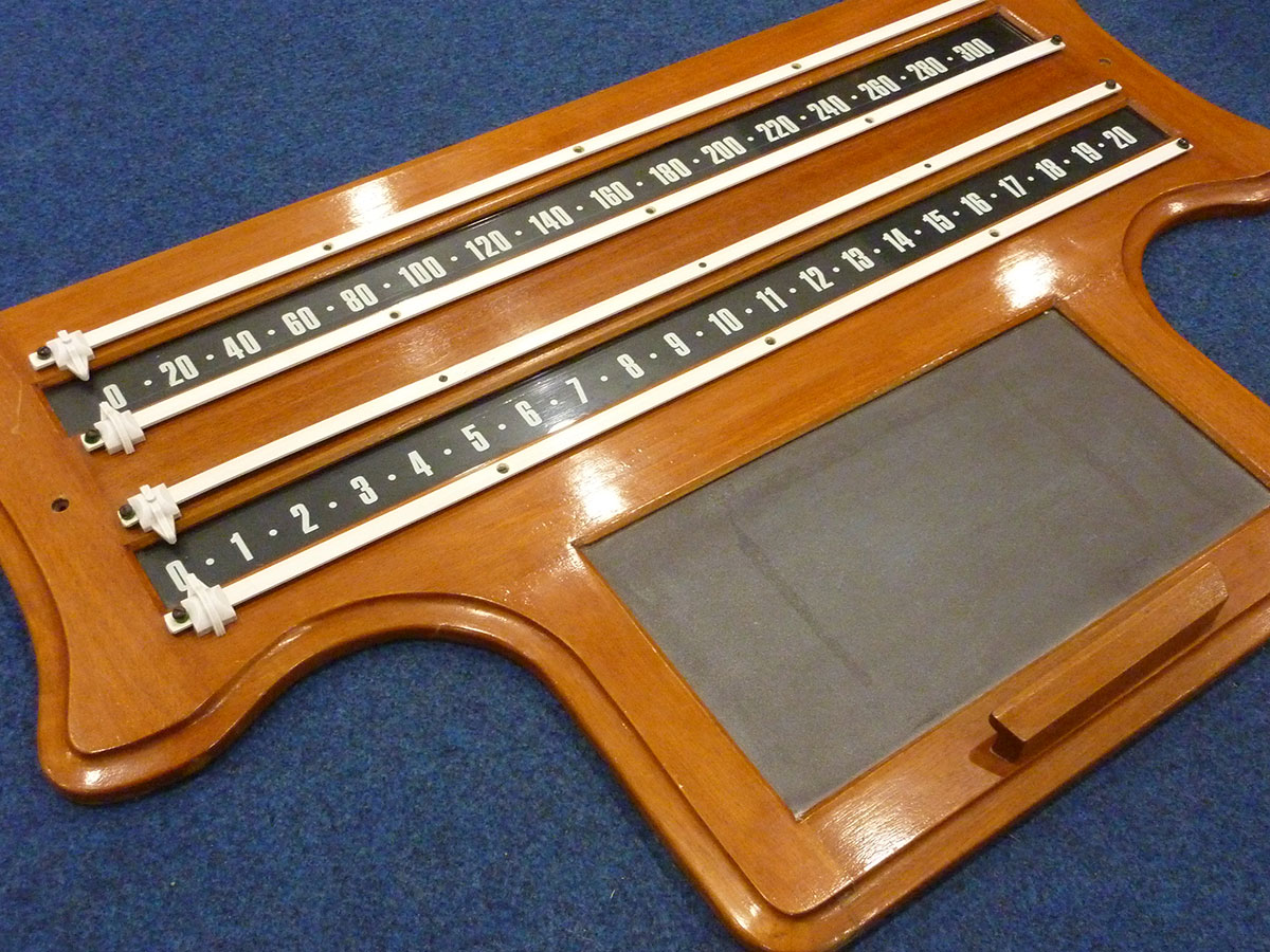 Rare Mahogany Billiard Scoreboard + Chalk Board