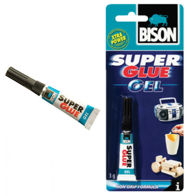 Bison Super Glue Gel 3g for re-tipping