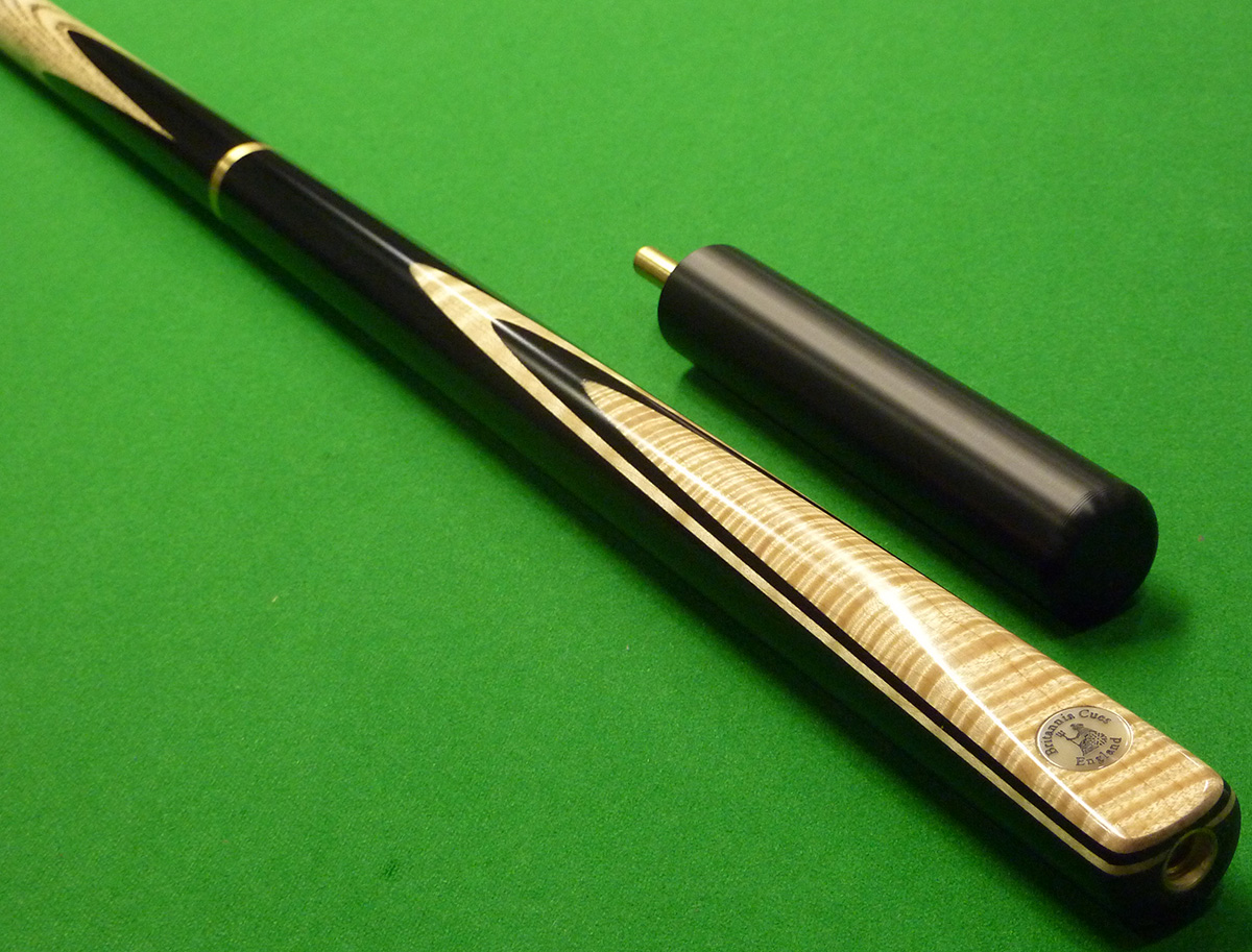 3/4 Hand Spliced Thor Snooker cue with Rippled Maple + Mini butt