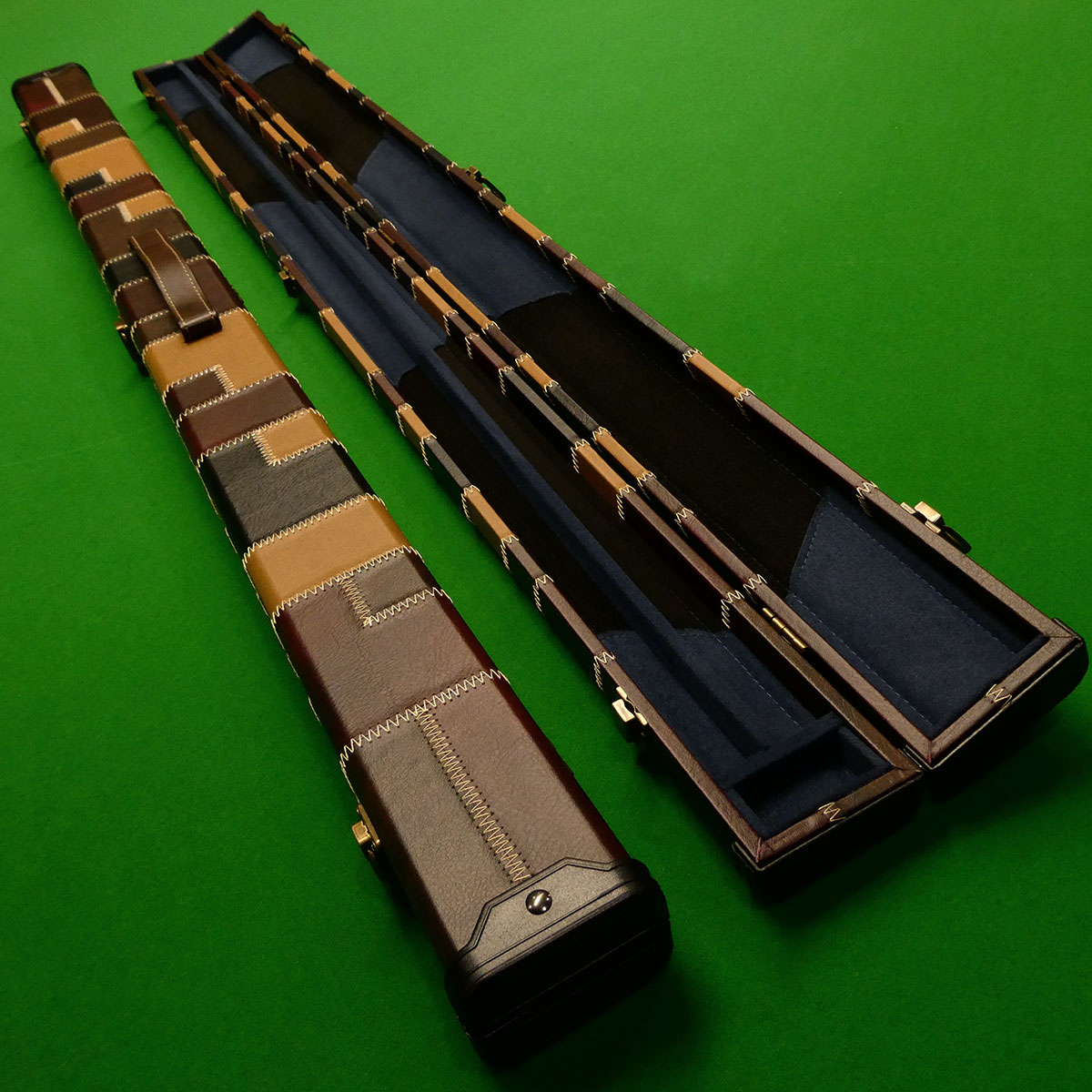 3/4 Brown Patchwork cue case