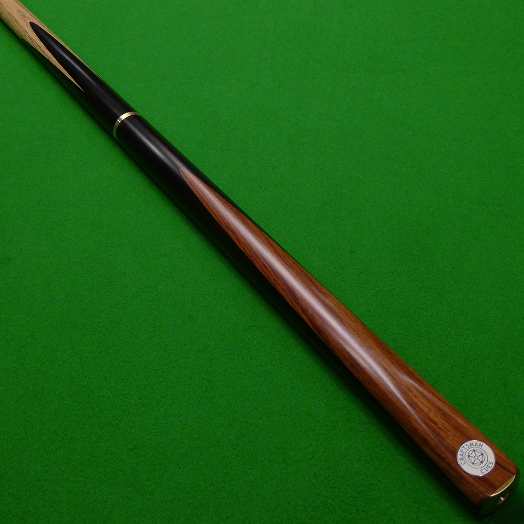 3/4 Craftsman Century cue - Hand Spliced Ash, Ebony & Rose (C)