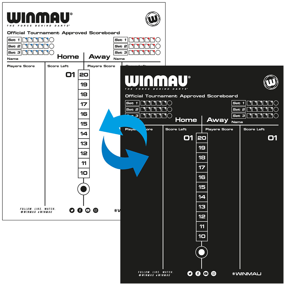 Winmau Dry Wipe Dart Scoreboard