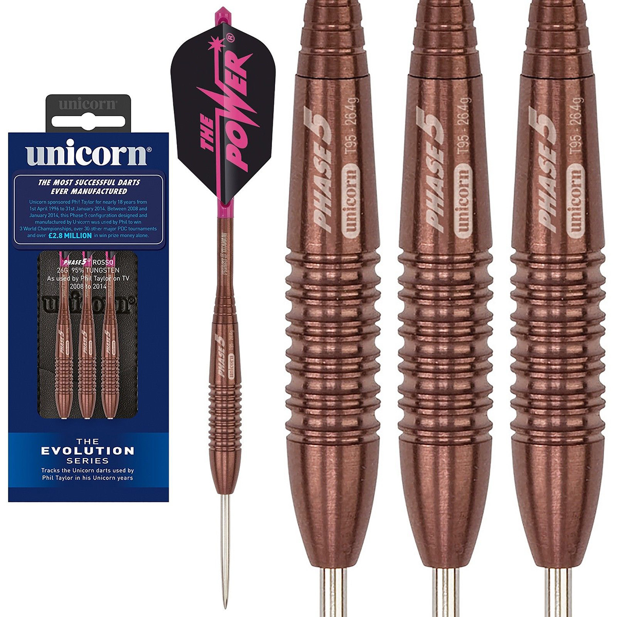 Unicorn Evolution Rosso Phase 5 Darts 95% Tungsten