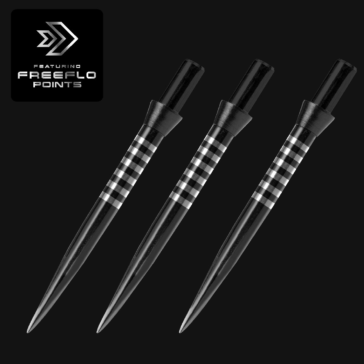 FreeFlow Black Re-grooved Dart points 35mm