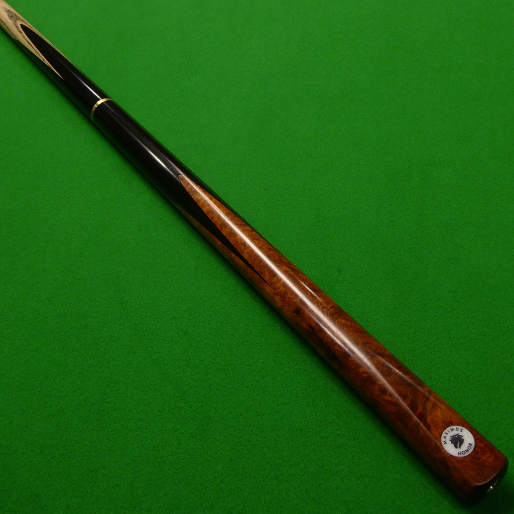 3/4 Maximus Honor snooker cue - Ash, Ebony & Amboyna burr
