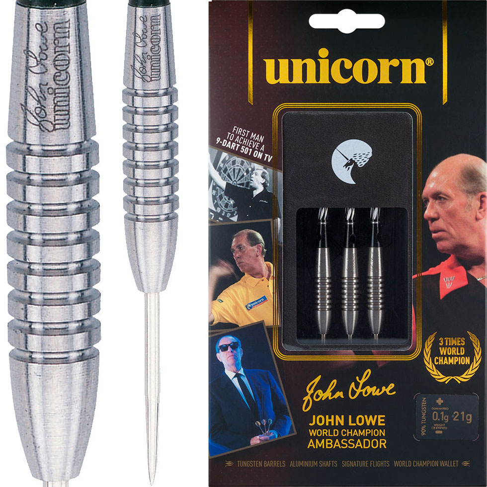 John Lowe World Champion 90% Tunsten Darts + Icon case