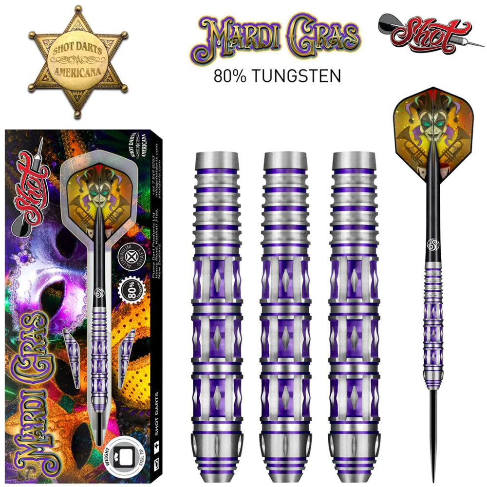 Americano Mardi Gras Steel Tip Darts Set