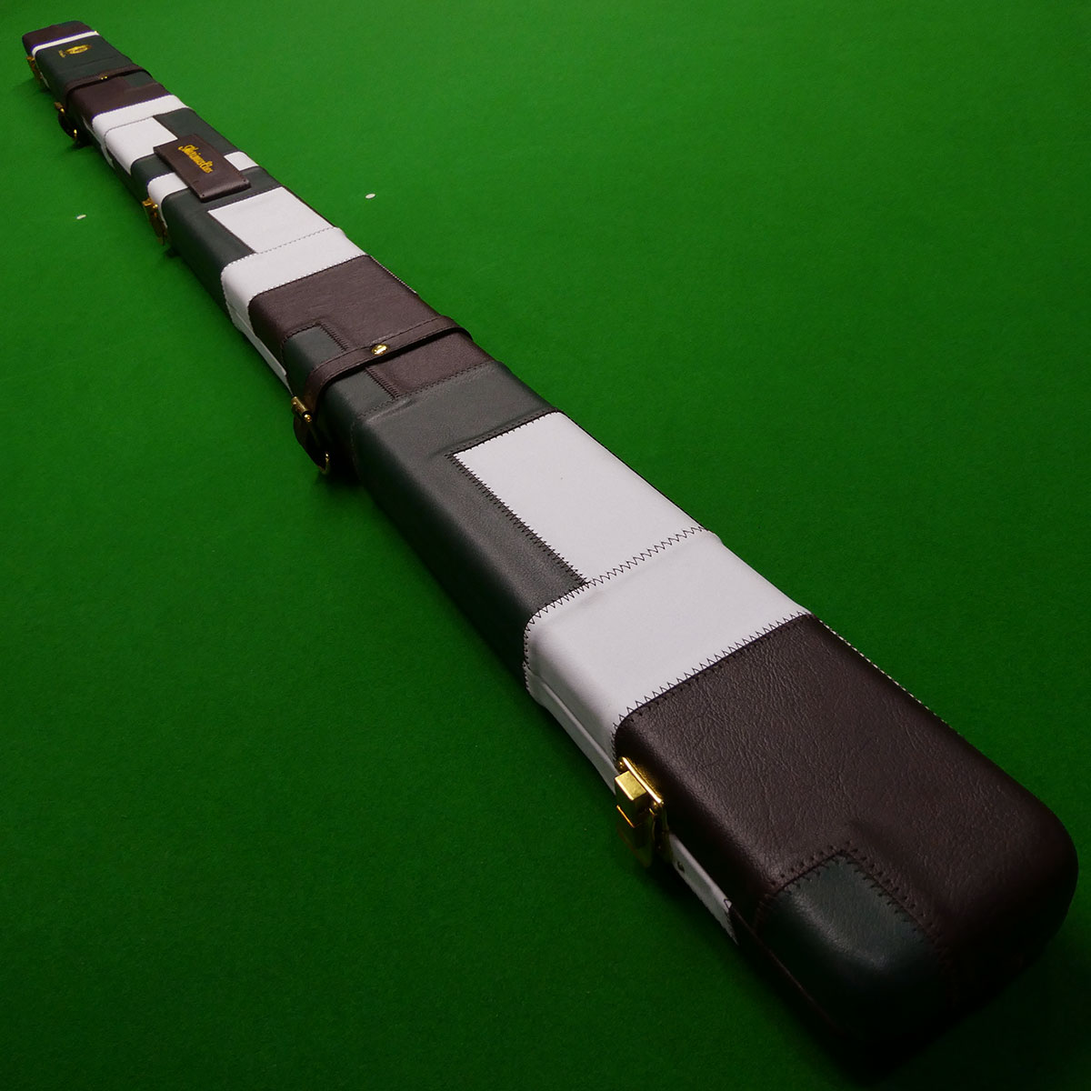1pc Maximus Patchwork cue case - Green/White/Brown