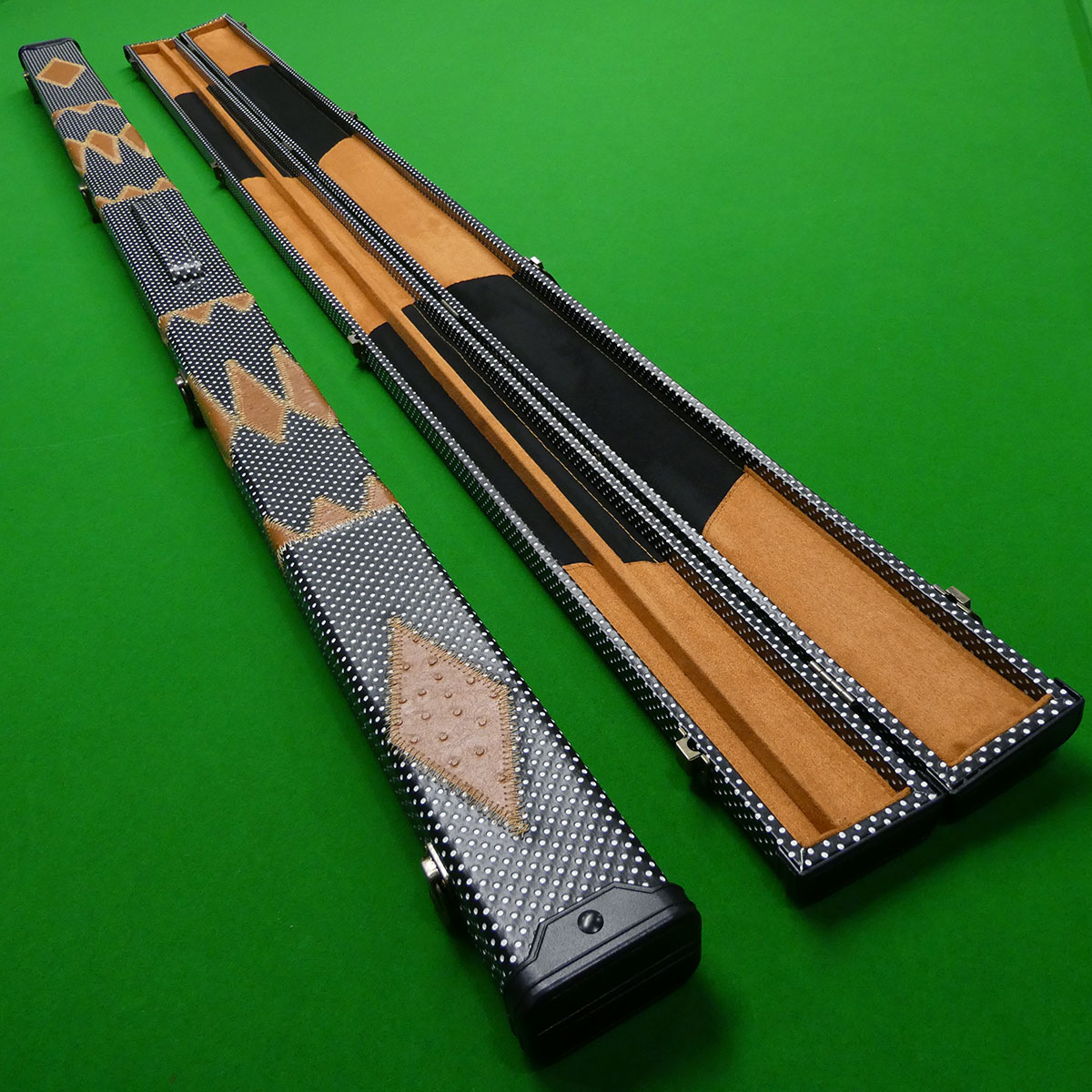 POOL STICK CUE CASE Soft Side Light Weight but Nicely Padded BLACK by Crystal 