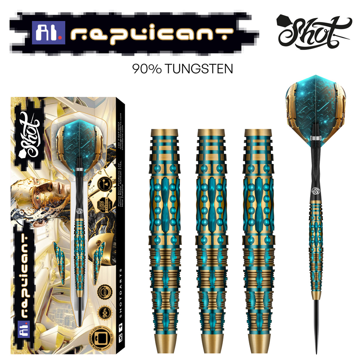 AI Replicant Steel Tip Dart Set - 90% Tungsten