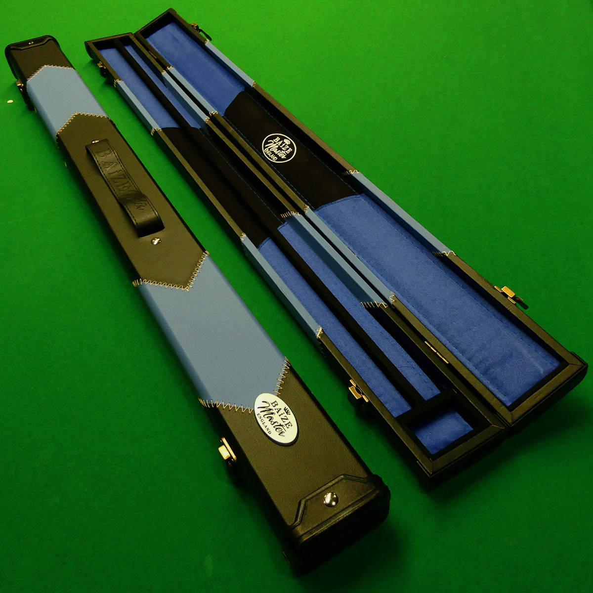 2pc Baize Master cue case - Sky Blue Arrow