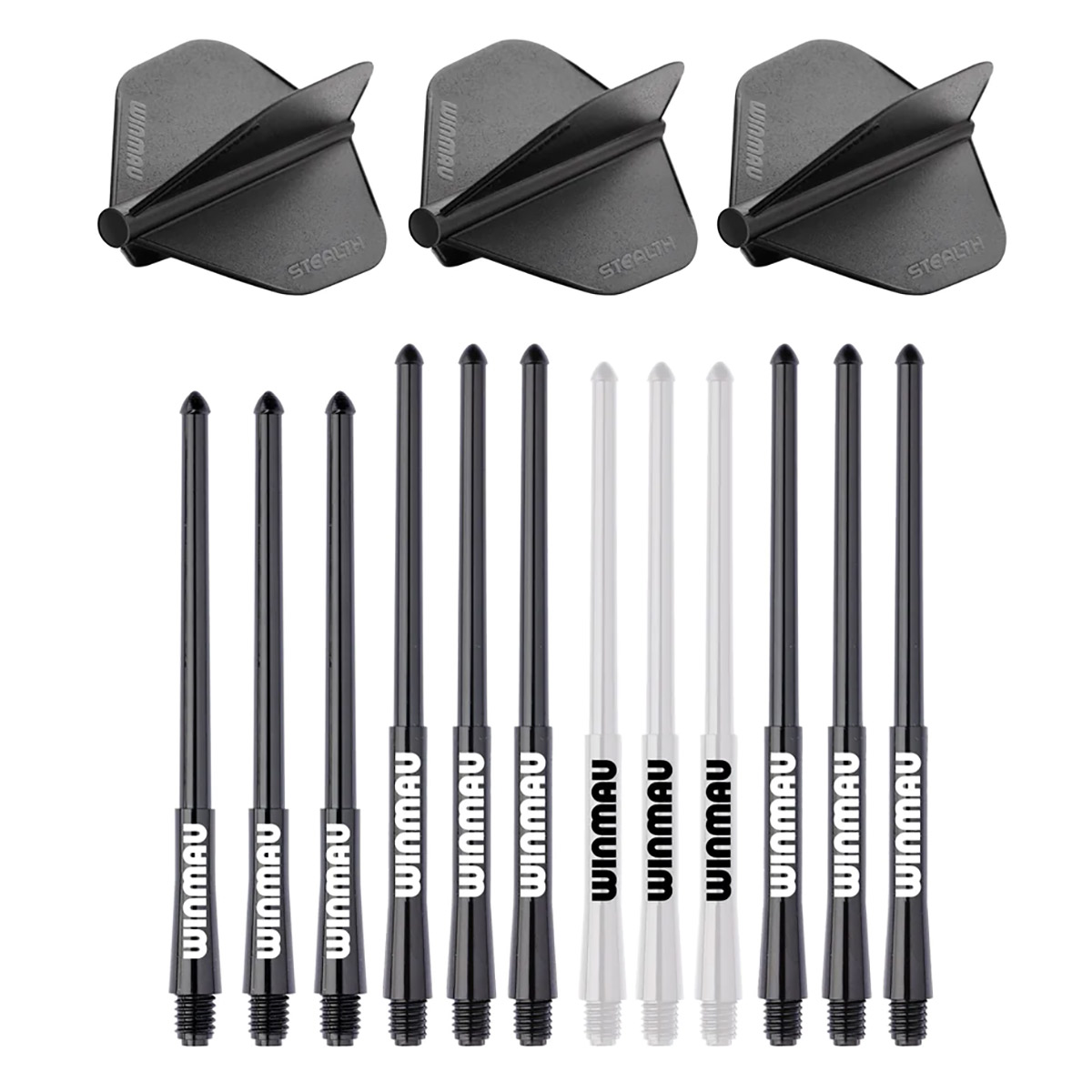 STEALTH MOULDED DART FLIGHTS AND STEMS MULTIPACK