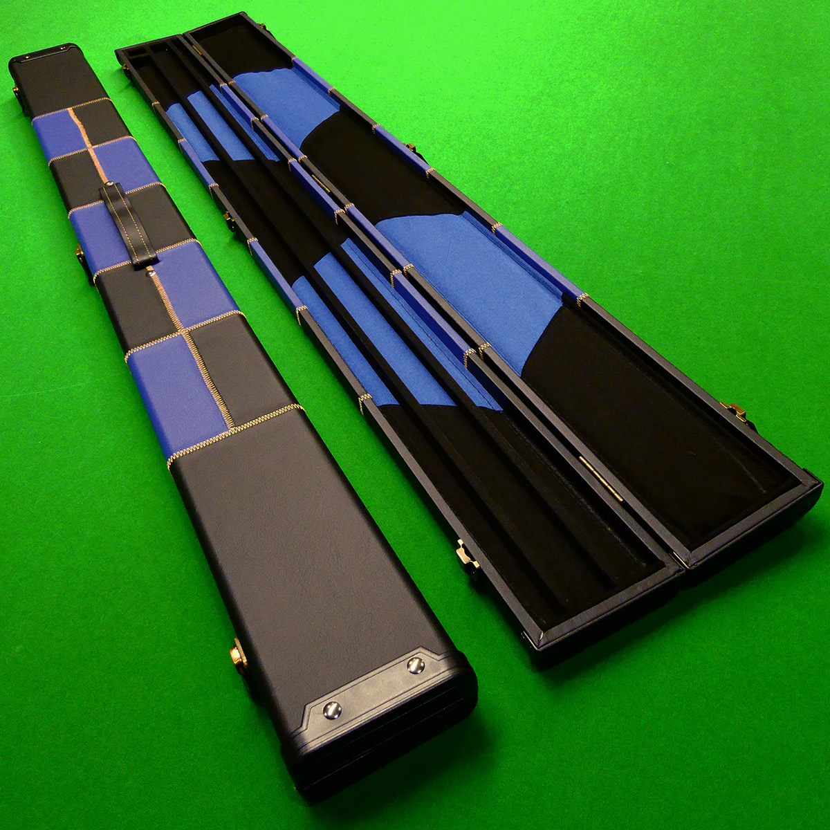 3/4 Wide cue case Black & Blue (Holds 2 cues)